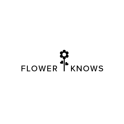 flower knows black and white flower logo