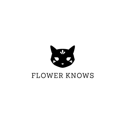 flower knows black and white fox logo