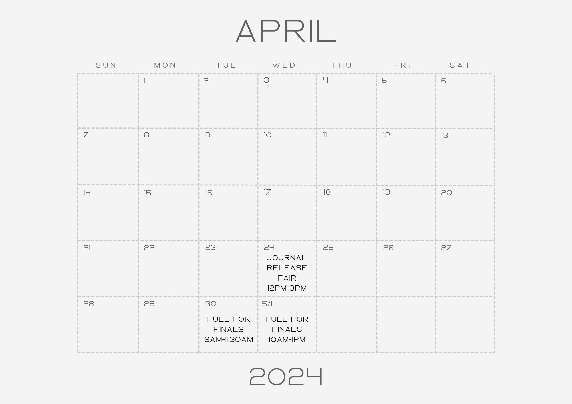 april calender